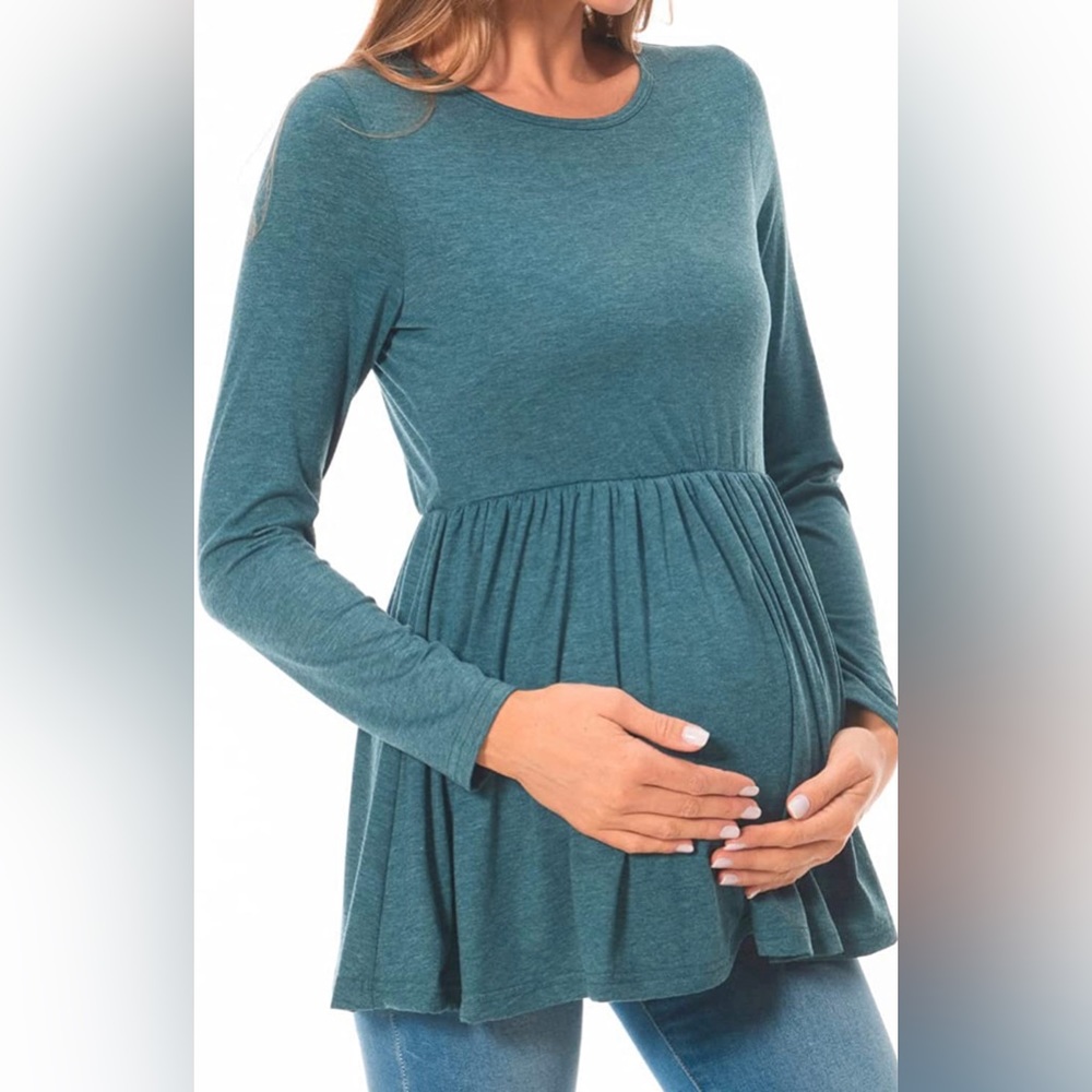 Bearsland Maternity Shirt Long Sleeve Scoop Neck XXL